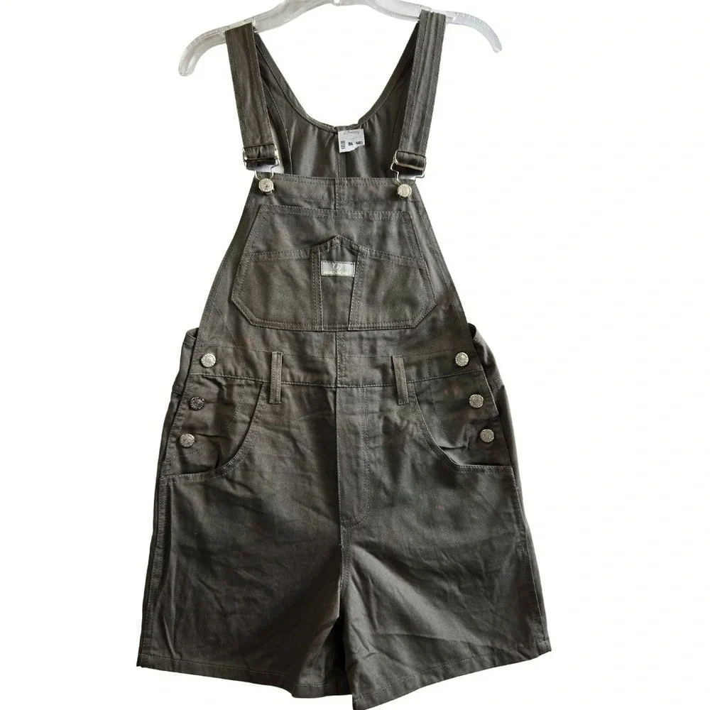 Jordache Kids Bib Overalls Shorts Vntg 90s Denim Sz Large 10/12 Y2K Retro Casual